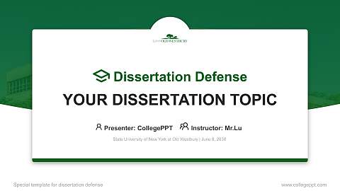 State University of New York at Old Westbury Graduation Thesis Defense PPT Template