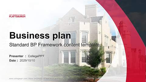 State University of New York at Plattsburgh Competition/Entrepreneurship Contest PPT Template