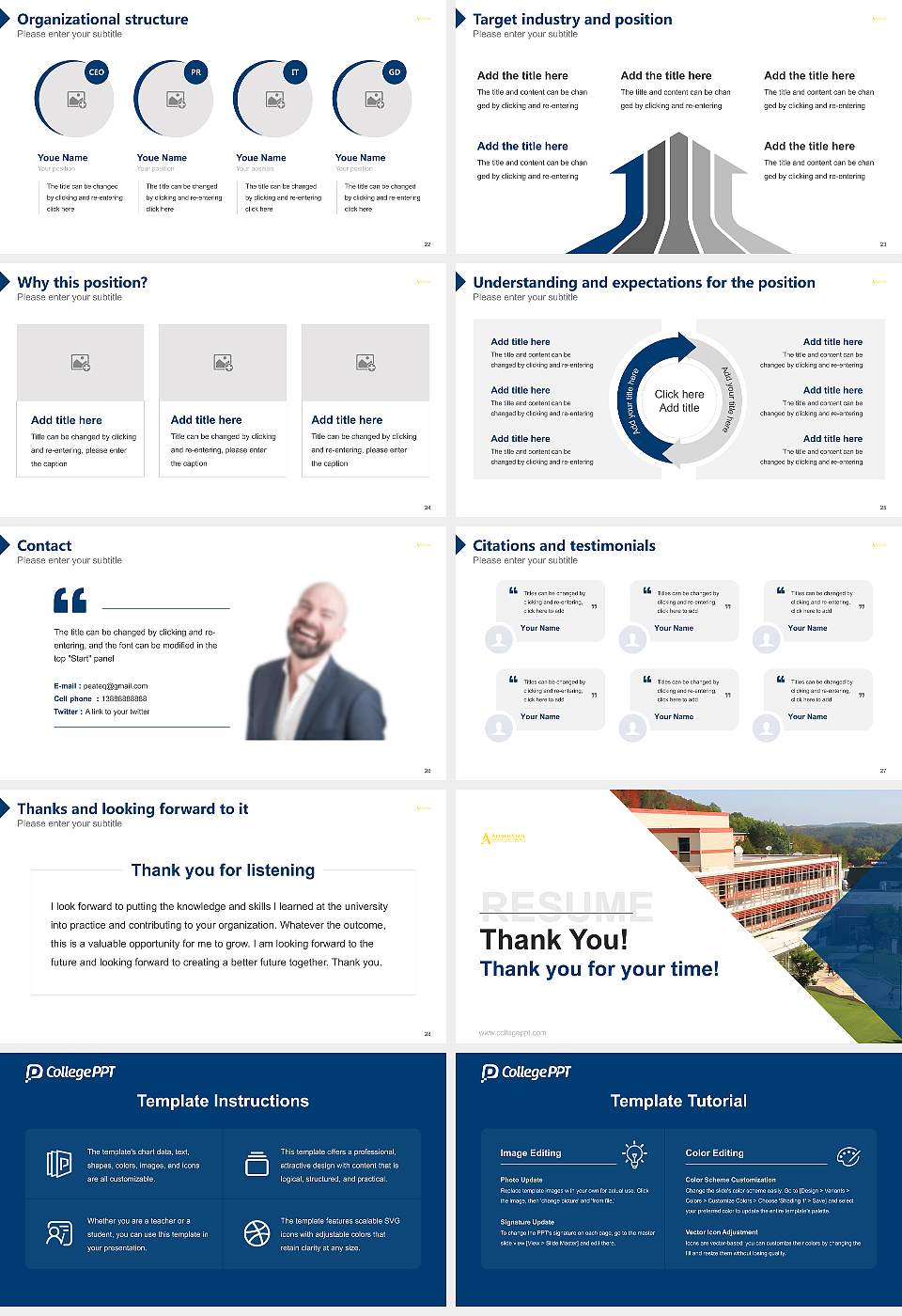 Alfred State College Resume PPT Template16:9 ratio PPT effect preview image4