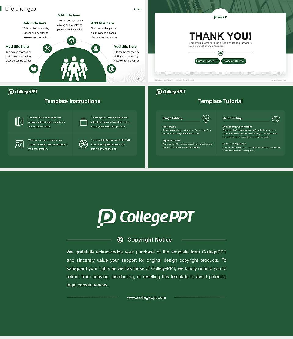 State University of New York at Oswego (SUNY Oswego) National Scholarship Defense PPT Template16:9 ratio PPT effect preview image4