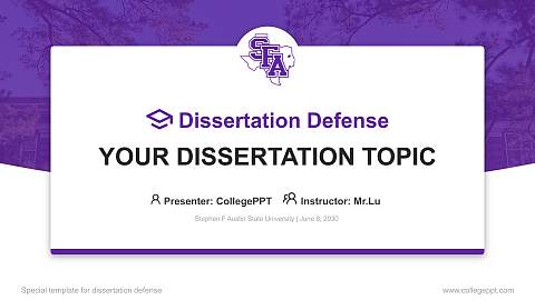 Stephen F Austin State University Graduation Thesis Defense PPT Template