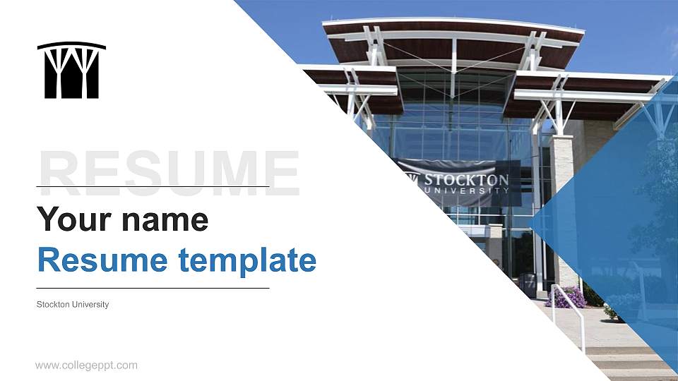 Stockton University Resume PPT Template16:9 ratio PPT effect preview image