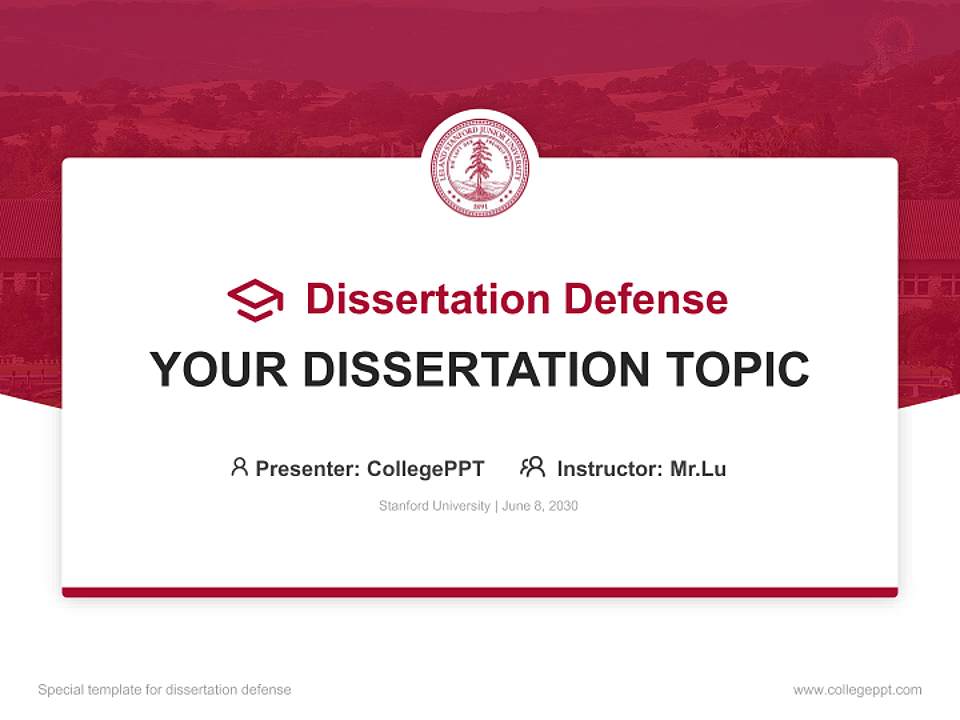 Stanford University Graduation Thesis Defense PPT Template4:3 ratio PPT effect preview image7