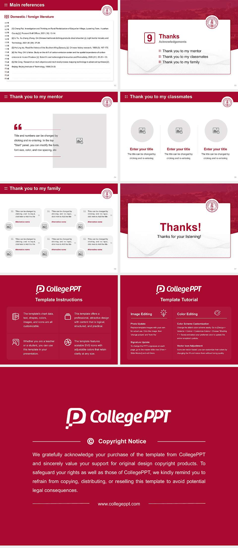 Stanford University Graduation Thesis Defense PPT Template4:3 ratio PPT effect preview image7