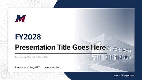 State University of New York Maritime College Academic Presentation/Research Findings Report PPT Template