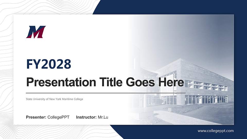 State University of New York Maritime College Academic Presentation/Research Findings Report PPT Template16:9 ratio PPT effect preview image