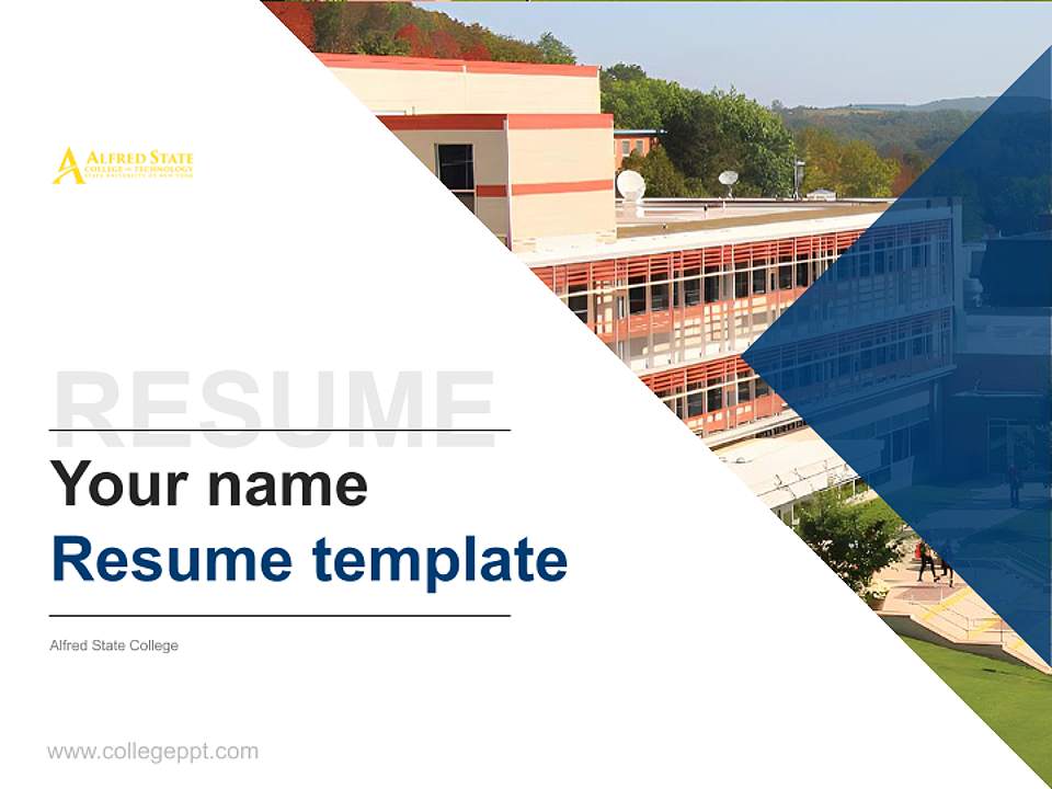 Alfred State College Resume PPT Template4:3 ratio PPT effect preview image5
