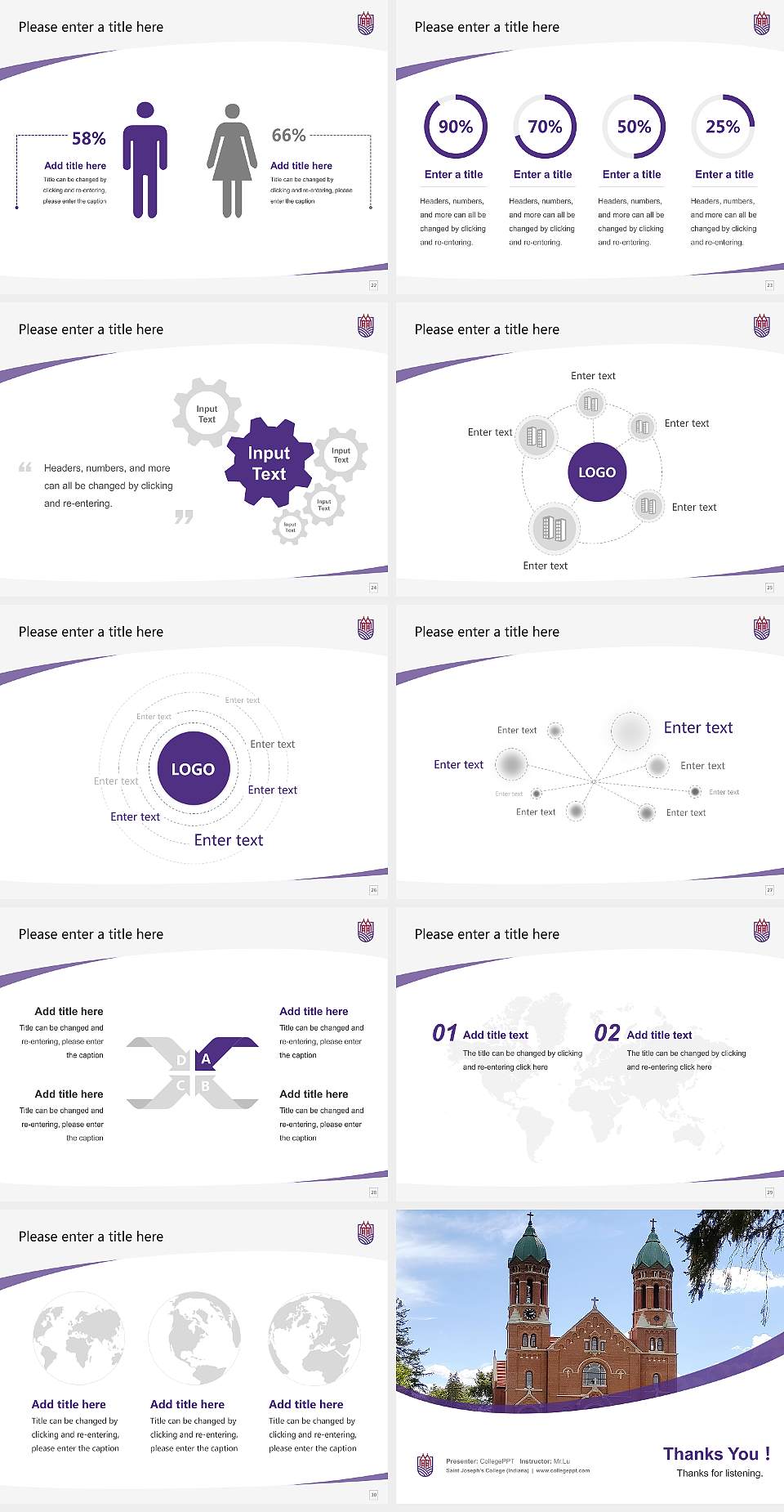 Saint Joseph’s College (Indiana) Course/Courseware Creation PPT Template4:3 ratio PPT effect preview image4