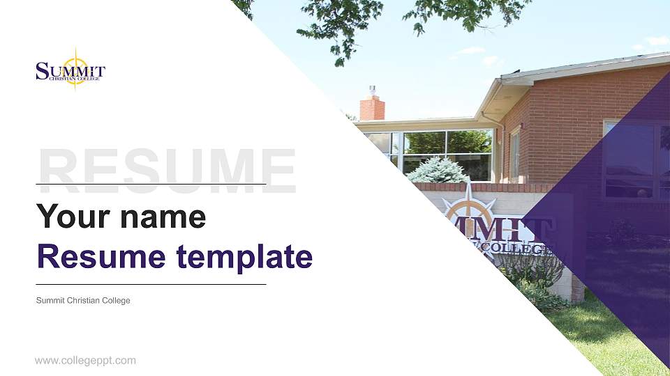 Summit Christian College Resume PPT Template16:9 ratio PPT effect preview image