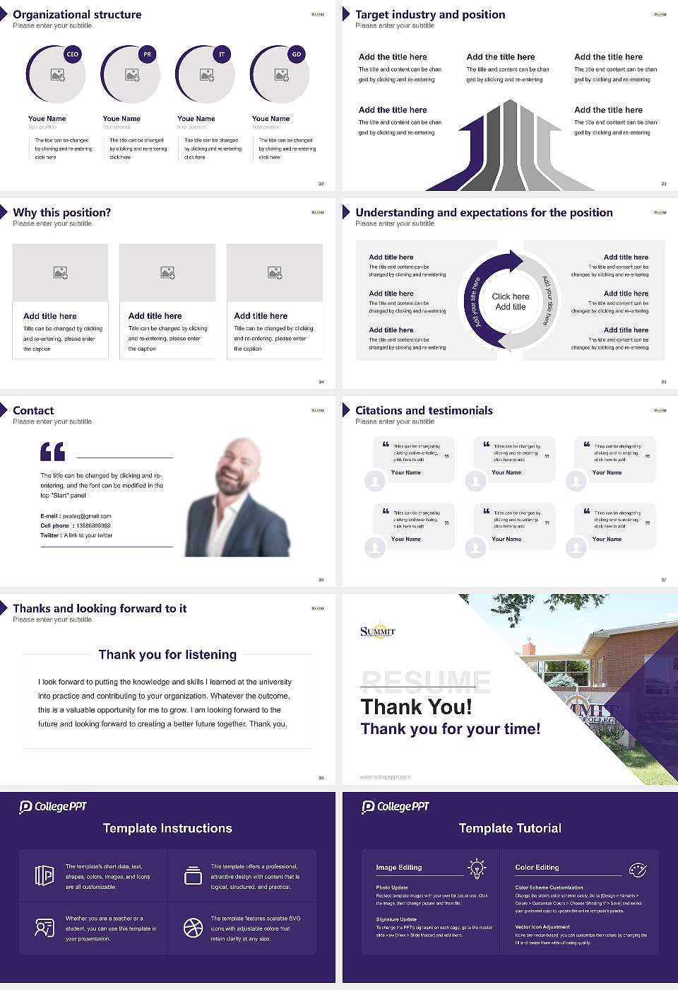Summit Christian College Resume PPT Template16:9 ratio PPT effect preview image4