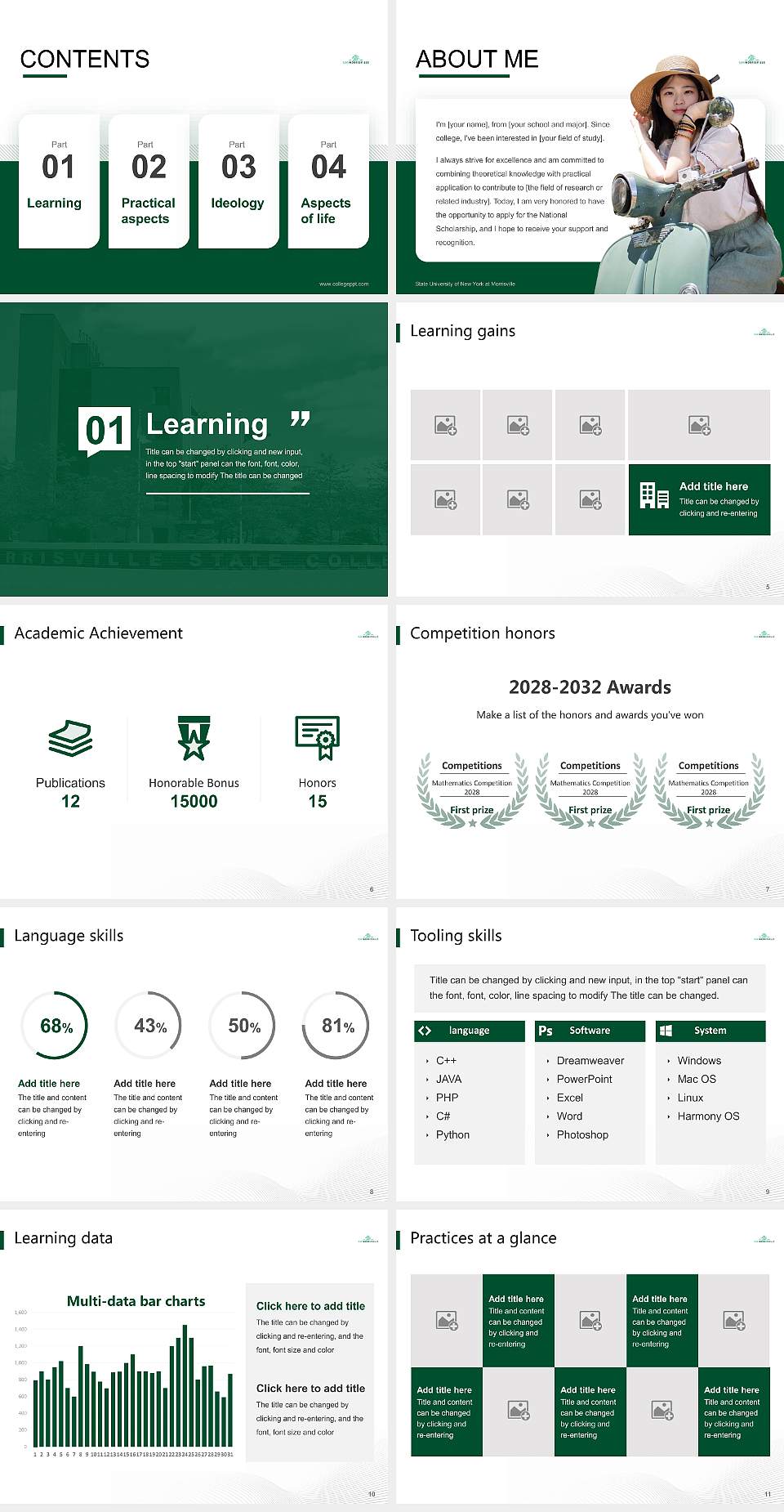 State University of New York at Morrisville National Scholarship Defense PPT Template4:3 ratio PPT effect preview image2