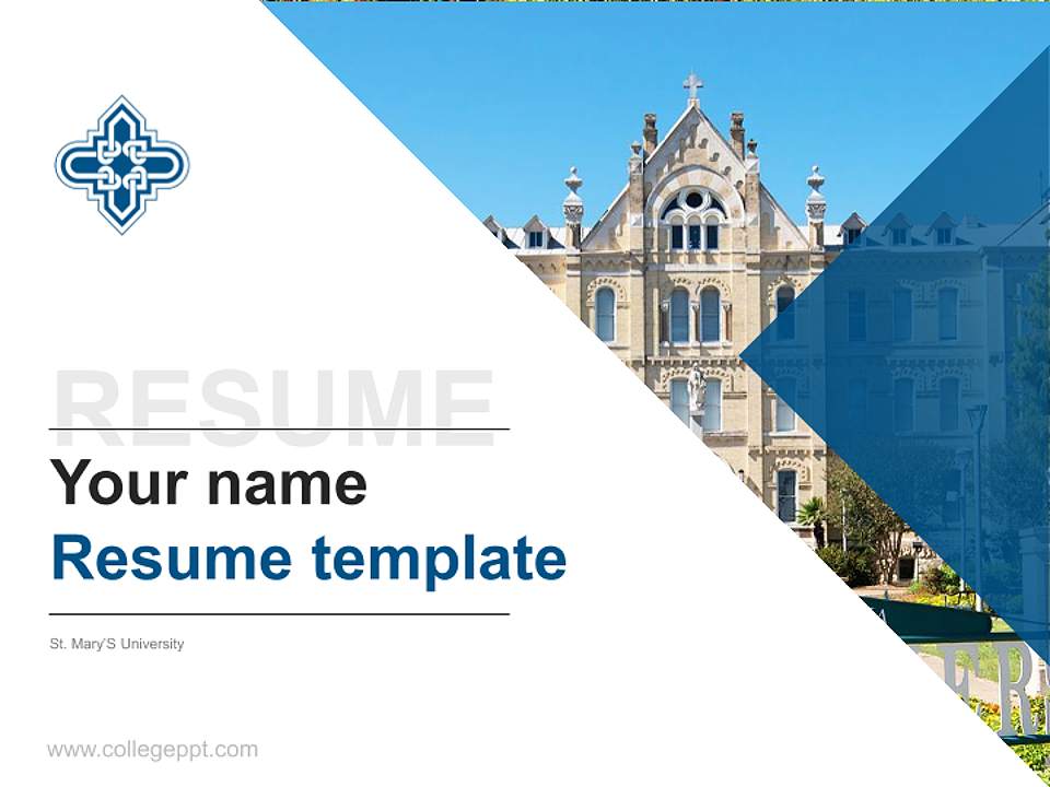 St. Mary’S University Resume PPT Template4:3 ratio PPT effect preview image5