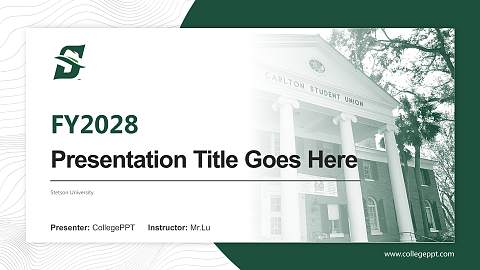 Stetson University Academic Presentation/Research Findings Report PPT Template