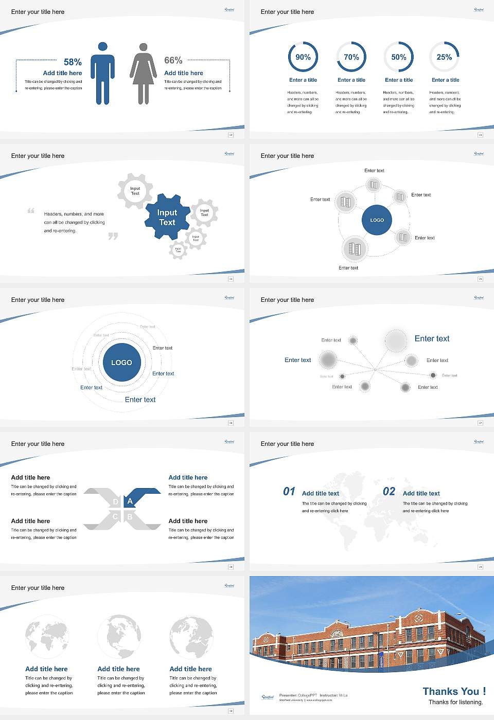 Stratford University Course/Courseware Creation PPT Template16:9 ratio PPT effect preview image4