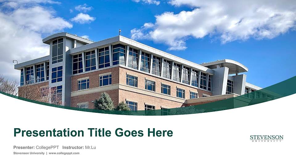Stevenson University Course/Courseware Creation PPT Template16:9 ratio PPT effect preview image