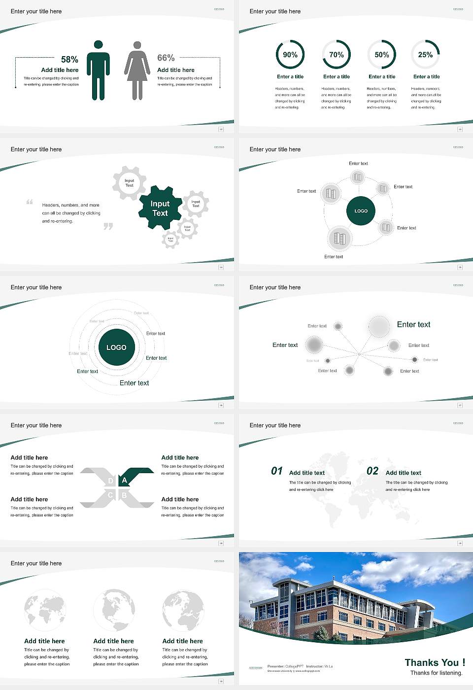 Stevenson University Course/Courseware Creation PPT Template16:9 ratio PPT effect preview image4