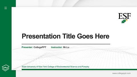 State University of New York College of Environmental Science and Forestry Thesis Proposal/Graduation Defense PPT Template