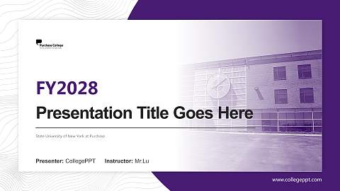 State University of New York at Purchase Academic Presentation/Research Findings Report PPT Template