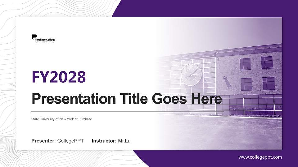 State University of New York at Purchase Academic Presentation/Research Findings Report PPT Template16:9 ratio PPT effect preview image