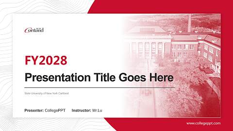 State University of New York Cortland Academic Presentation/Research Findings Report PPT Template