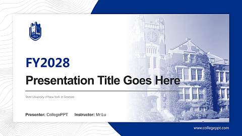 State University of New York at Geneseo Academic Presentation/Research Findings Report PPT Template