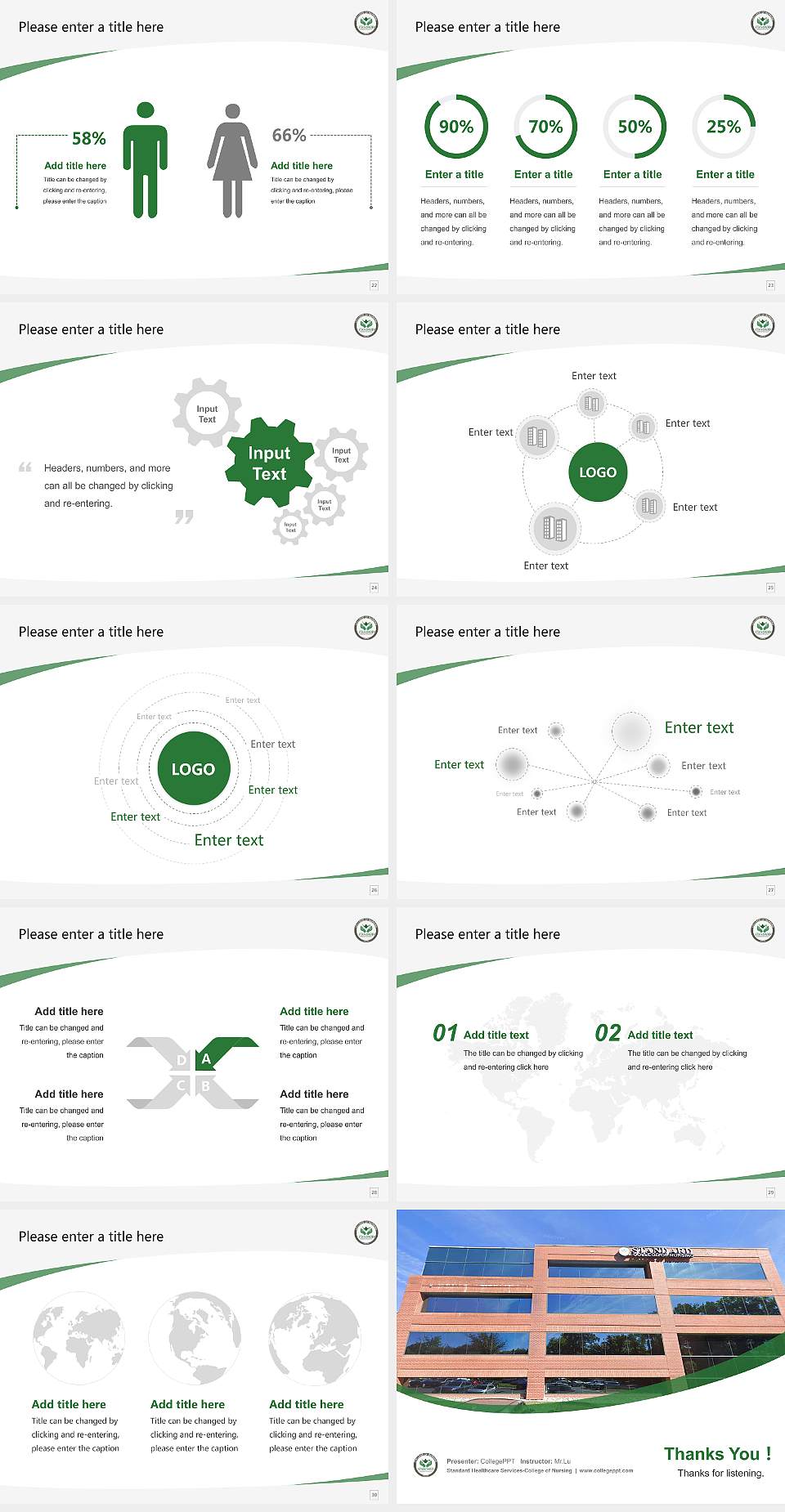 Standard Healthcare Services-College of Nursing Course/Courseware Creation PPT Template4:3 ratio PPT effect preview image4