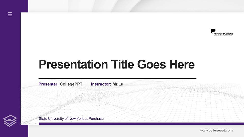 State University of New York at Purchase Thesis Proposal/Graduation Defense PPT Template16:9 ratio PPT effect preview image