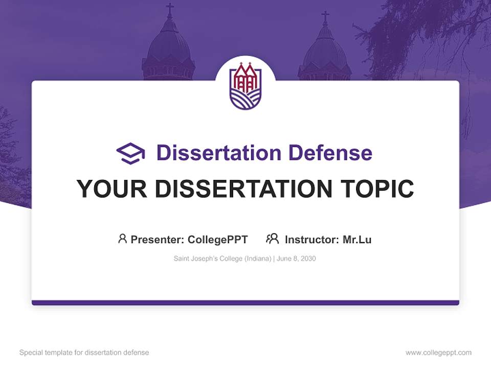 Saint Joseph’s College (Indiana) Graduation Thesis Defense PPT Template4:3 ratio PPT effect preview image7