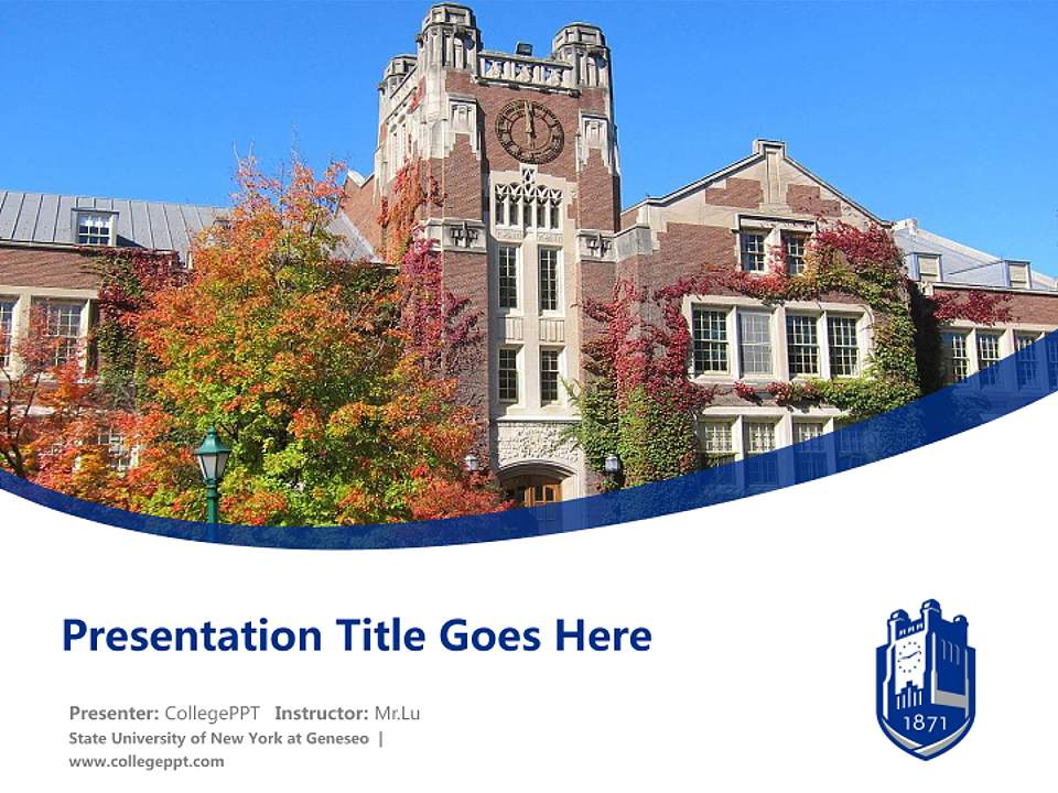 State University of New York at Geneseo Course/Courseware Creation PPT Template4:3 ratio PPT effect preview image5