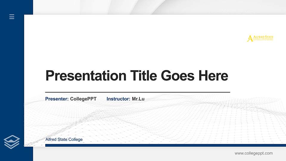 Alfred State College Thesis Proposal/Graduation Defense PPT Template16:9 ratio PPT effect preview image