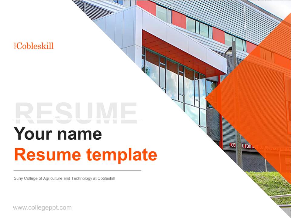 Suny College of Agriculture and Technology at Cobleskill Resume PPT Template4:3 ratio PPT effect preview image5