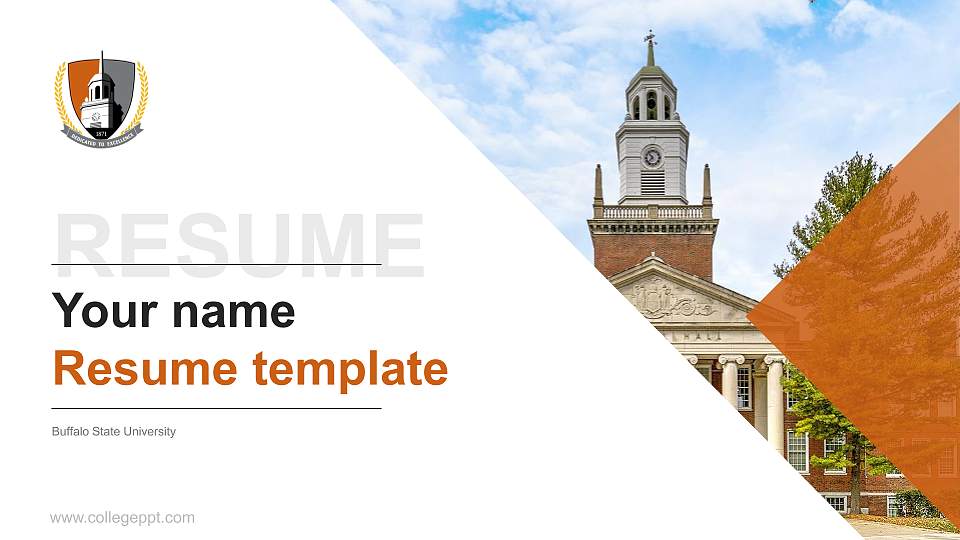Buffalo State University Resume PPT Template16:9 ratio PPT effect preview image