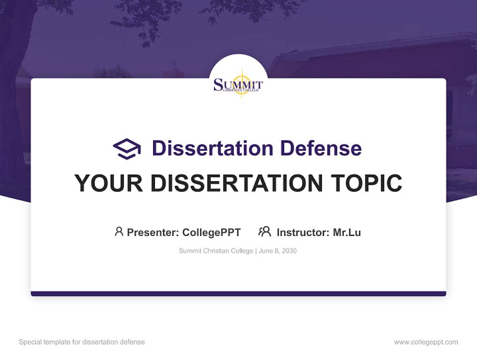 Summit Christian College Graduation Thesis Defense PPT Template4:3 ratio PPT effect preview image7