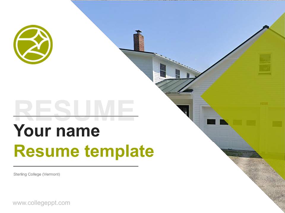 Sterling College (Vermont) Resume PPT Template4:3 ratio PPT effect preview image5