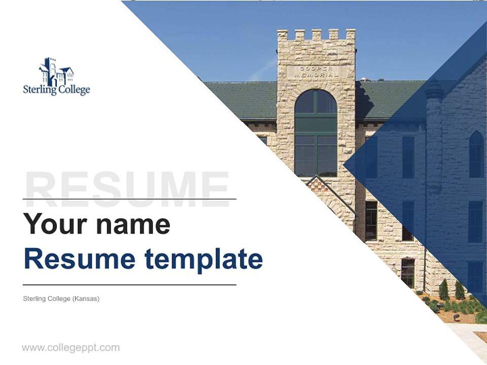 Sterling College (Kansas) Resume PPT Template4:3 ratio PPT effect preview image5