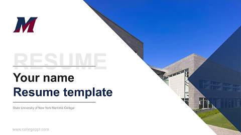 State University of New York Maritime College Resume PPT Template