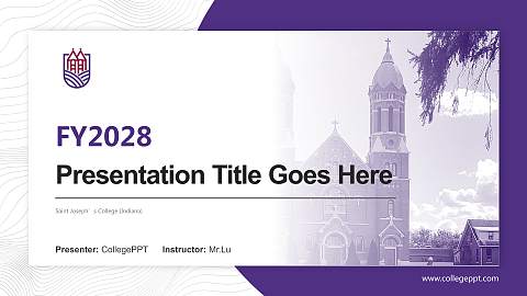 Saint Joseph’s College (Indiana) Academic Presentation/Research Findings Report PPT Template
