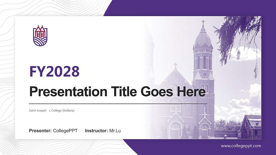 Saint Joseph’s College (Indiana) Academic Presentation/Research Findings Report PPT Template16:9 ratio PPT effect preview image