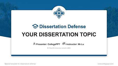 St. Mary’S University Graduation Thesis Defense PPT Template
