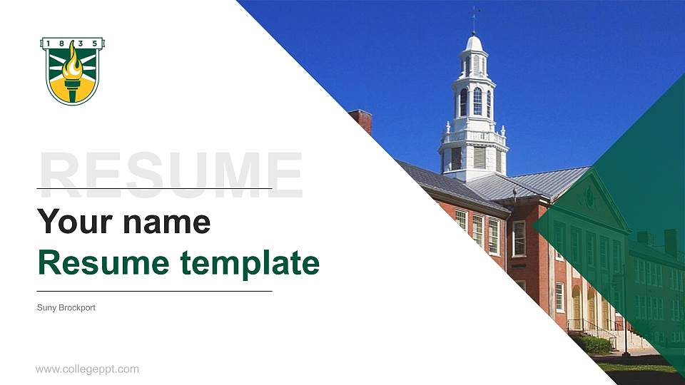 Suny Brockport Resume PPT Template16:9 ratio PPT effect preview image1