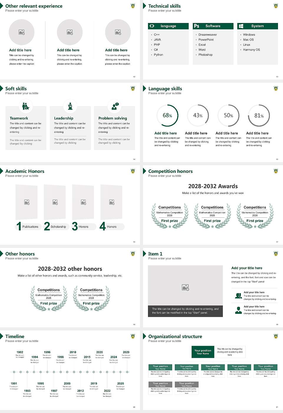 Suny Brockport Resume PPT Template16:9 ratio PPT effect preview image3