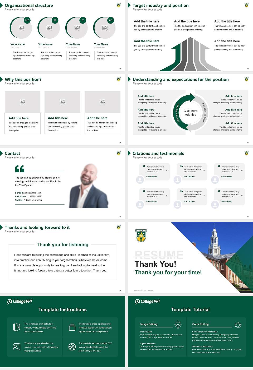 Suny Brockport Resume PPT Template16:9 ratio PPT effect preview image4