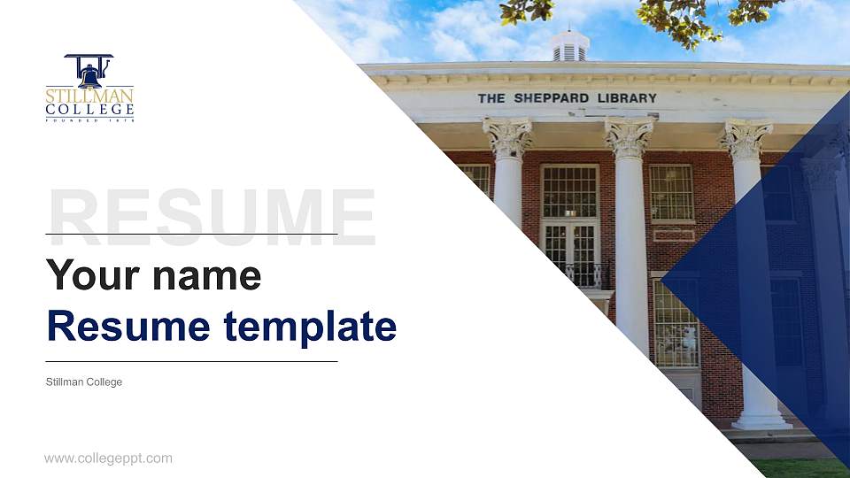 Stillman College Resume PPT Template16:9 ratio PPT effect preview image