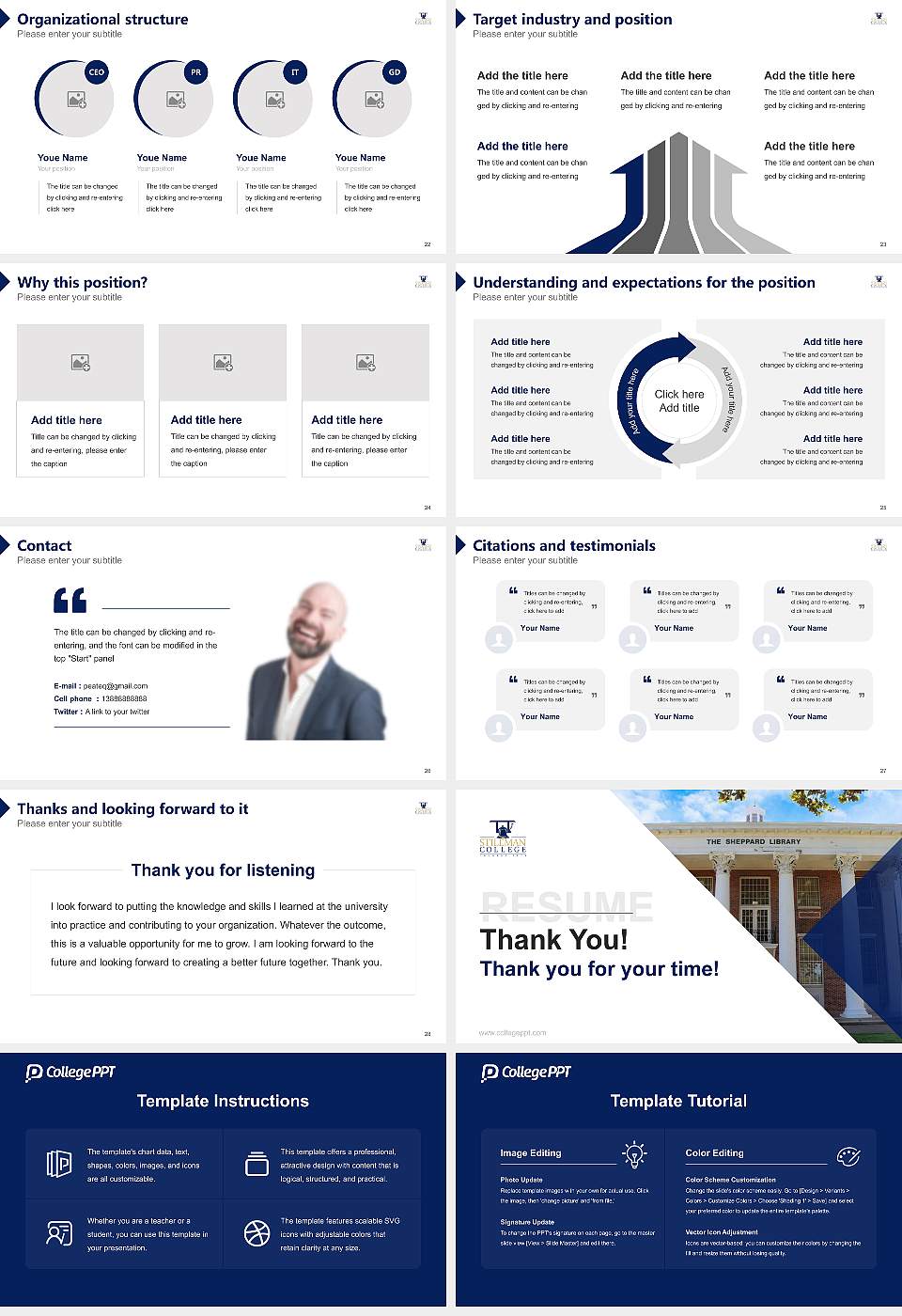 Stillman College Resume PPT Template16:9 ratio PPT effect preview image4