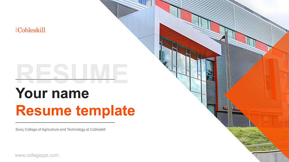 Suny College of Agriculture and Technology at Cobleskill Resume PPT Template16:9 ratio PPT effect preview image