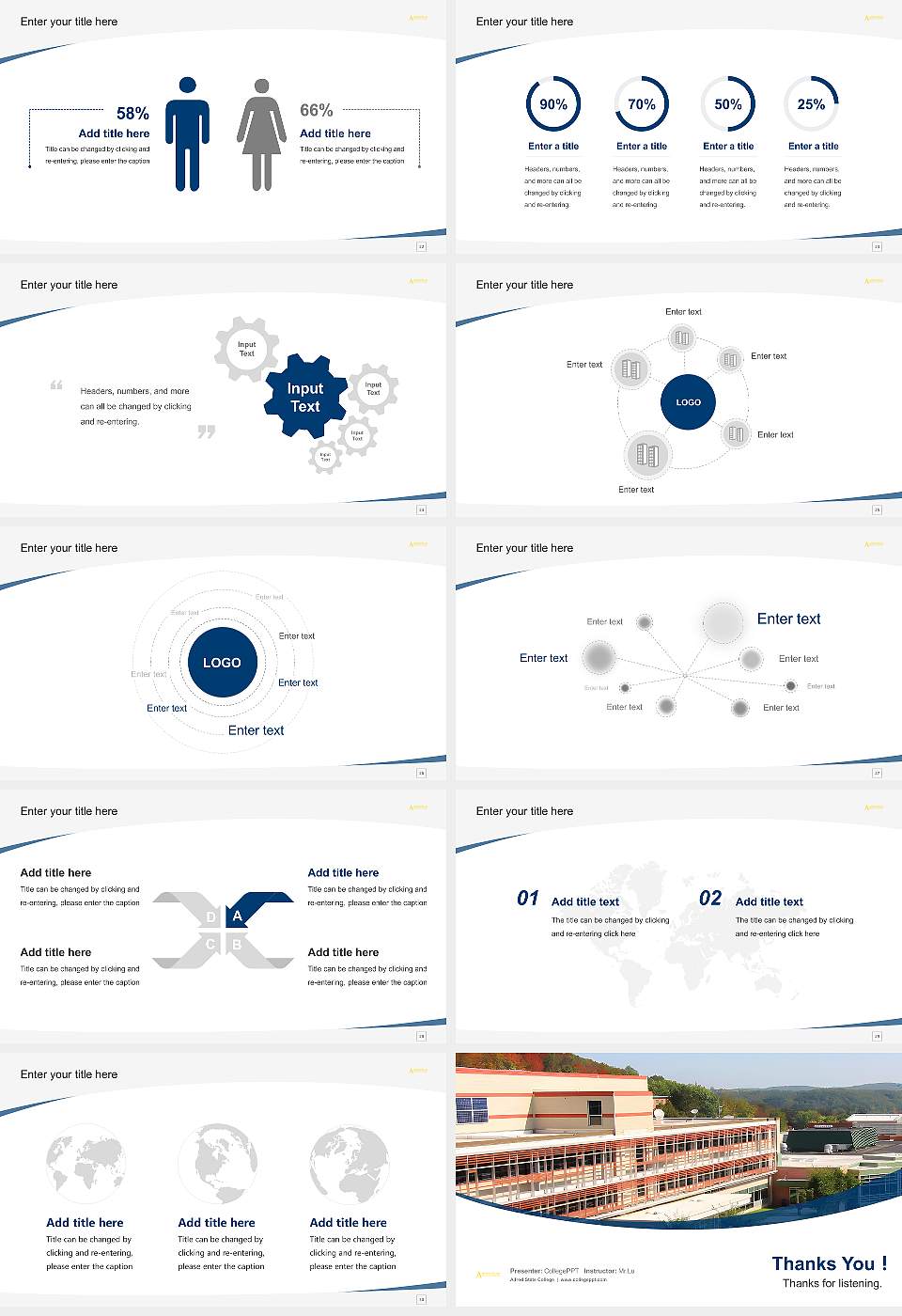 Alfred State College Course/Courseware Creation PPT Template16:9 ratio PPT effect preview image4