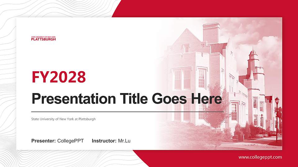 State University of New York at Plattsburgh Academic Presentation/Research Findings Report PPT Template16:9 ratio PPT effect preview image