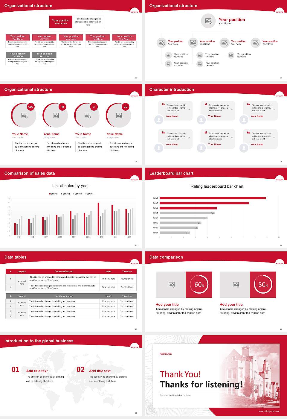 State University of New York at Plattsburgh Academic Presentation/Research Findings Report PPT Template16:9 ratio PPT effect preview image4