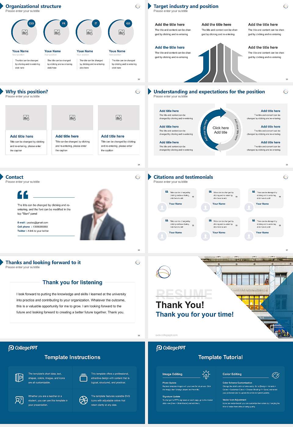 State University of New York College of Optometry Resume PPT Template16:9 ratio PPT effect preview image4