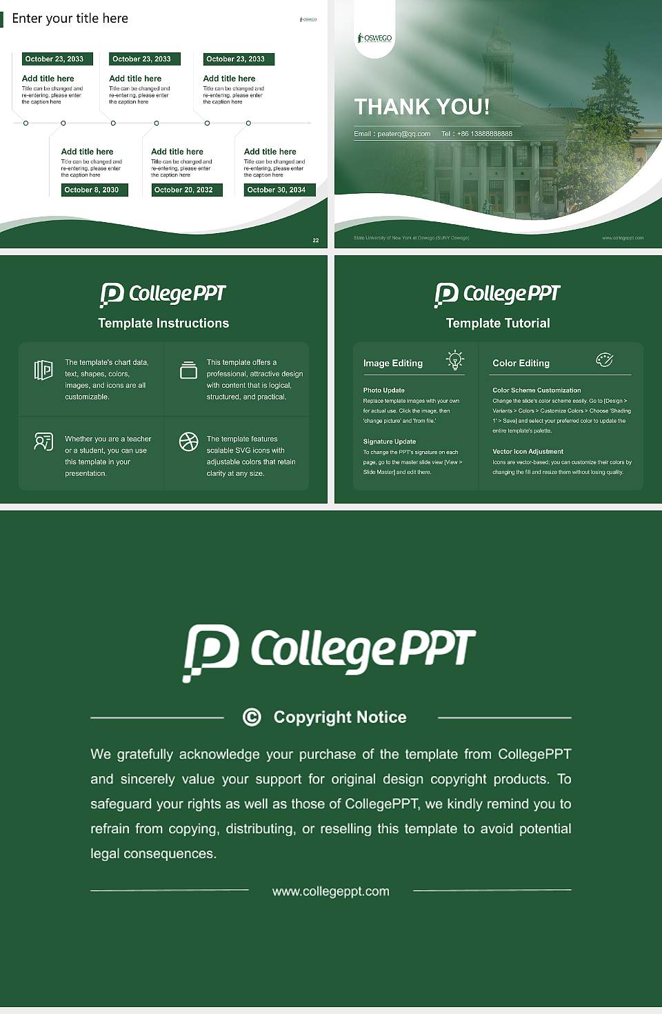 State University of New York at Oswego (SUNY Oswego) Lecture Sharing and Networking Event PPT Template4:3 ratio PPT effect preview image4